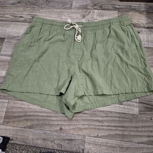 $15 Or 3/$30 Old Navy Gauze Shorts Sz 4X Olive Green Drawstring Cotton High Rise